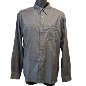 KARBON moisture wicking grey button front shirt XL